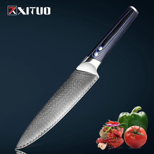 XITUO Kitchen Knives Suppliers Wholesale & Dropshipping  Chef's Knife VG10 Damascus Steel Japanese Kitchen Slicing & Cutting Custom Name Father's Day High-end Gift Knife Sharp