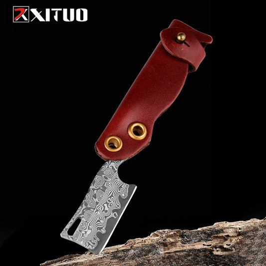 XITUO Kitchen Knives Suppliers Wholesale & Dropshipping  Damascus Steel Knife Small Razor Multi-function Mini Paring Knife Pendant Sharp Portable Portable Key Ring Folding Knife